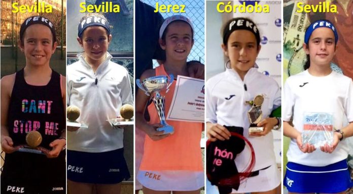 PEKE, con los cinco trofeos ganados en los cinco torneos jugados en el mes de marzo.
